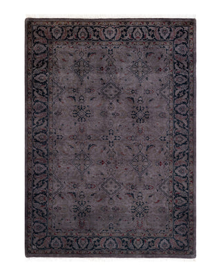 Contemporary Fine Vibrance Brown Wool Area Rug 4' 4" x 6' 1"