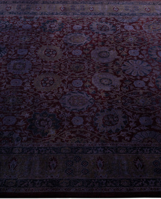 Contemporary Overdyed Wool Hand Knotted Red Area Rug 4' 1" x 6' 3"