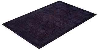 Contemporary Overdyed Wool Hand Knotted Red Area Rug 4' 1" x 6' 3"