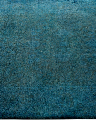 Modern Overdyed Hand Knotted Wool Blue Area Rug 3' 2" x 5' 1"