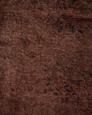 Contemporary Hand Knotted Overdyed Brown Runner 3' 0" x 8' 10"