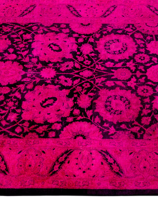 Contemporary Hand Knotted Overdyed Pink Runner 3' 1" x 11' 0"