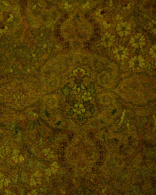Contemporary Hand Knotted Overdyed Gold Runner 3' 1" x 10' 10"