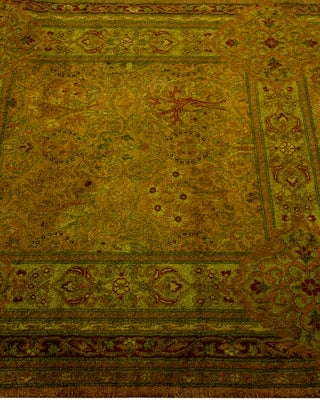 Contemporary Hand Knotted Overdyed Gold Runner 3' 1" x 10' 10"