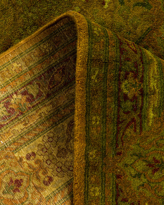 Contemporary Hand Knotted Overdyed Gold Runner 3' 1" x 10' 10"