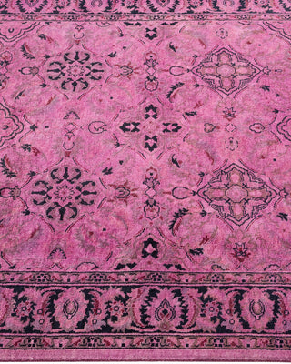 Modern Overdyed Hand Knotted Wool Pink Runner 3' 0" x 11' 10"