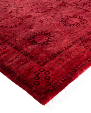 Overdyed Hand-Knotted Wool Modern-Contemporary Pink Runner 3' 0" x 9' 4"
