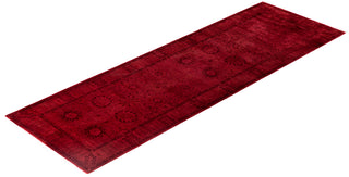 Overdyed Hand-Knotted Wool Modern-Contemporary Pink Runner 3' 0" x 9' 4"