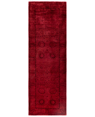 Overdyed Hand-Knotted Wool Modern-Contemporary Pink Runner 3' 0" x 9' 4"