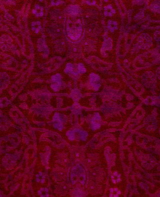 Contemporary Overdyed Wool Hand Knotted Red Runner 3' 0" x 7' 4"