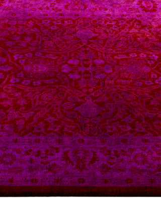Contemporary Overdyed Wool Hand Knotted Red Runner 3' 0" x 7' 4"