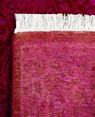 Contemporary Overdyed Wool Hand Knotted Red Runner 3' 0" x 7' 4"
