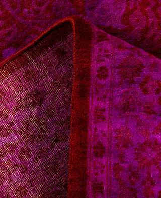 Contemporary Overdyed Wool Hand Knotted Red Runner 3' 0" x 7' 4"