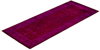 Contemporary Overdyed Wool Hand Knotted Red Runner 3' 0" x 7' 4"