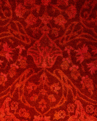 Contemporary Hand-Knotted Overdyed Orange Runner 3' 0" x 8' 3"