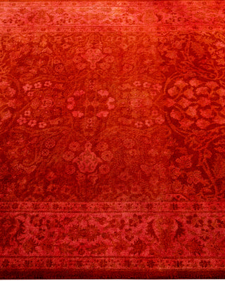 Contemporary Hand-Knotted Overdyed Orange Runner 3' 0" x 8' 3"