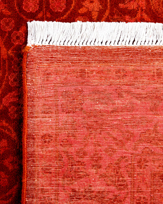 Contemporary Hand-Knotted Overdyed Orange Runner 3' 0" x 8' 3"