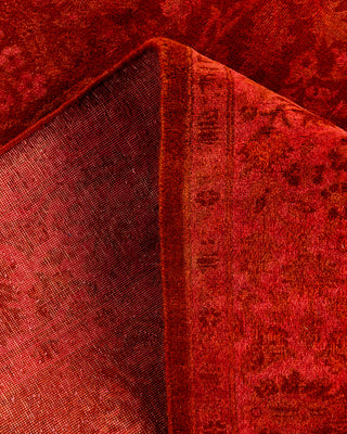 Contemporary Hand-Knotted Overdyed Orange Runner 3' 0" x 8' 3"