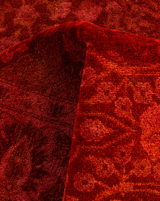 Contemporary Hand-Knotted Overdyed Orange Runner 3' 0" x 8' 3"
