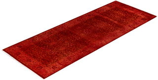 Contemporary Hand-Knotted Overdyed Orange Runner 3' 0" x 8' 3"