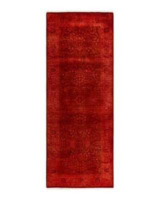 Contemporary Overyed Wool Hand Knotted Orange Runner 3' 0" x 8' 3"