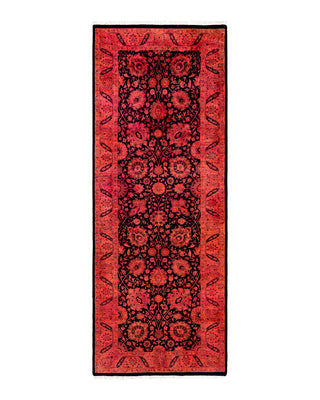 Contemporary Overyed Wool Hand Knotted Pink Runner 3' 1" x 8' 3"