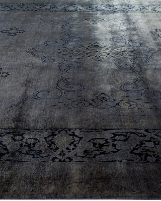 Modern Overdyed Hand Knotted Wool Gray Area Rug 8' 1" x 10' 1"