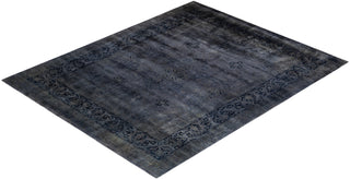 Modern Overdyed Hand Knotted Wool Gray Area Rug 8' 1" x 10' 1"