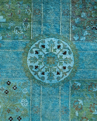 Overdyed Hand-Knotted Blue Area Rug 10' 1" x 19' 6"