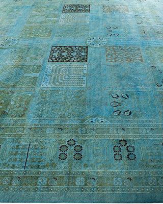 Overdyed Hand-Knotted Blue Area Rug 10' 1" x 19' 6"