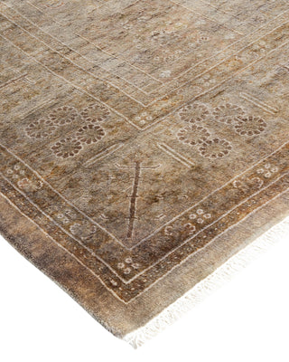 Modern Overdyed Hand Knotted Wool Beige Area Rug 6' 2" x 12' 4"