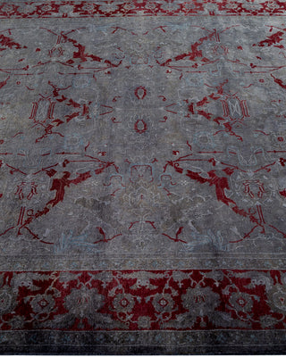 Modern Overdyed Hand Knotted Wool Gray Area Rug 6' 1" x 11' 2"