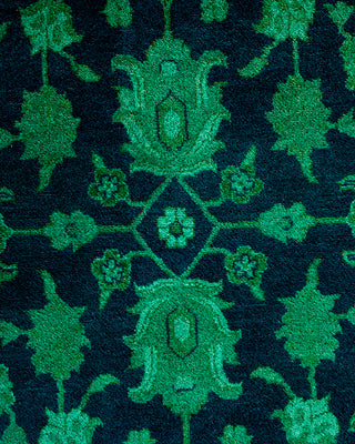 Contemporary Hand-Knotted Overdyed Green Area Rug 10' 2" x 14' 4"