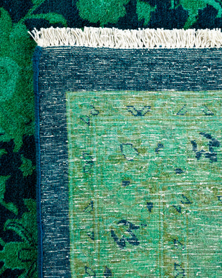 Contemporary Hand-Knotted Overdyed Green Area Rug 10' 2" x 14' 4"