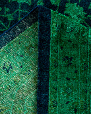 Contemporary Hand-Knotted Overdyed Green Area Rug 10' 2" x 14' 4"