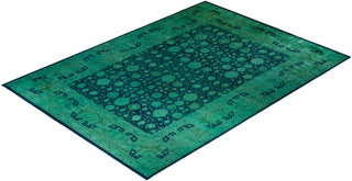 Modern Overdyed Hand Knotted Wool Green Area Rug 10' 2" x 14' 4"