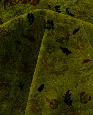 Contemporary Overdyed Wool Hand Knotted Green Area Rug 10' 2" x 13' 7"