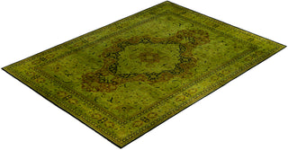 Contemporary Overdyed Wool Hand Knotted Green Area Rug 10' 2" x 13' 7"