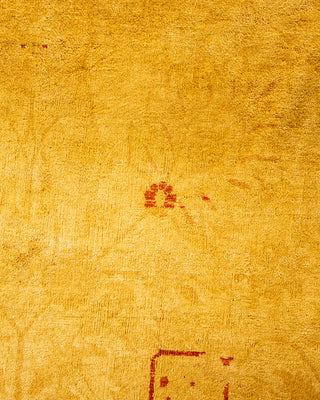 Contemporary Hand Knotted Overdyed Yellow Area Rug 9' 4" x 11' 10"