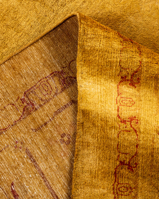 Contemporary Hand Knotted Overdyed Yellow Area Rug 9' 4" x 11' 10"
