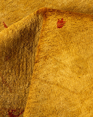 Contemporary Hand Knotted Overdyed Yellow Area Rug 9' 4" x 11' 10"