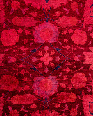 Modern Overdyed Hand Knotted Wool Pink Area Rug 9' 0" x 11' 10"