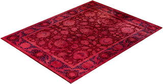 Modern Overdyed Hand Knotted Wool Pink Area Rug 9' 0" x 11' 10"