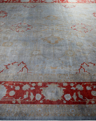 Contemporary Fine Vibrance Gray Wool Area Rug - 9' 1" x 12' 7"