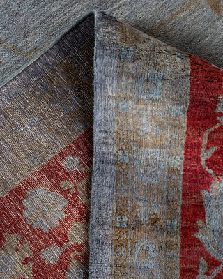 Contemporary Fine Vibrance Gray Wool Area Rug - 9' 1" x 12' 7"