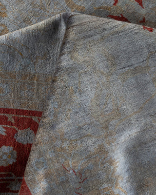 Contemporary Fine Vibrance Gray Wool Area Rug - 9' 1" x 12' 7"