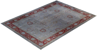 Contemporary Fine Vibrance Gray Wool Area Rug - 9' 1" x 12' 7"