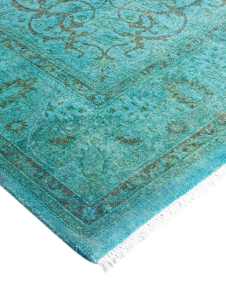 Contemporary Overyed Wool Hand Knotted Blue Area Rug 5' 2" x 7' 10"