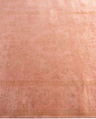 Contemporary Overdyed Wool Hand Knotted Pink Area Rug 4' 1" x 6' 6"