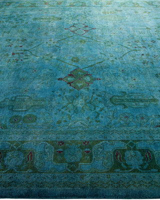 Vibrance, One-of-a-Kind Hand-Knotted Area Rug - Blue, 7' 10" x 9' 10" - Solo Rugs